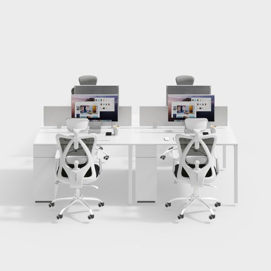 Stylish Open Workspace 3D model for Modern Offices