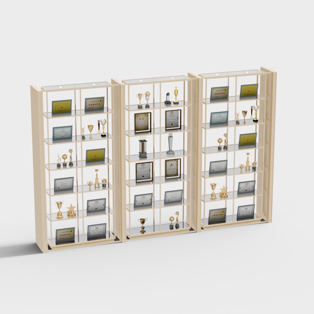 Trophy medal display rack combination