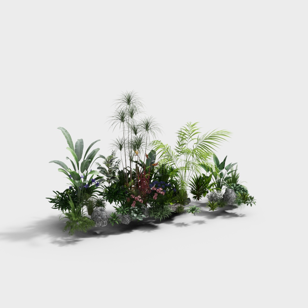 Modern landscape plant pile