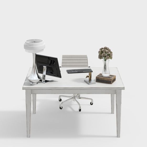 モダンなシンプルなオフィスデスクと椅子のセット