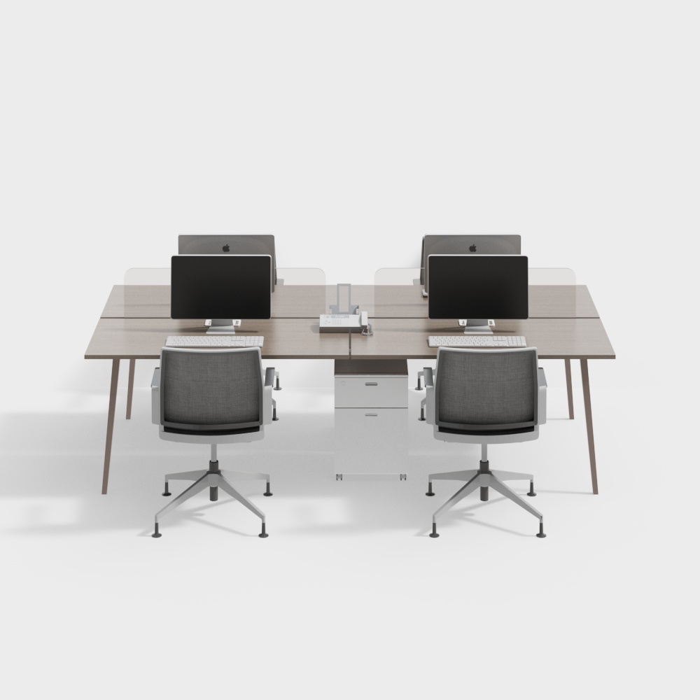 モダンなシンプルなオフィスデスクと椅子のセット