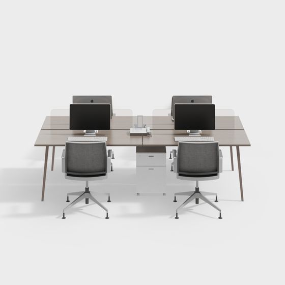 モダンなシンプルなオフィスデスクと椅子のセット