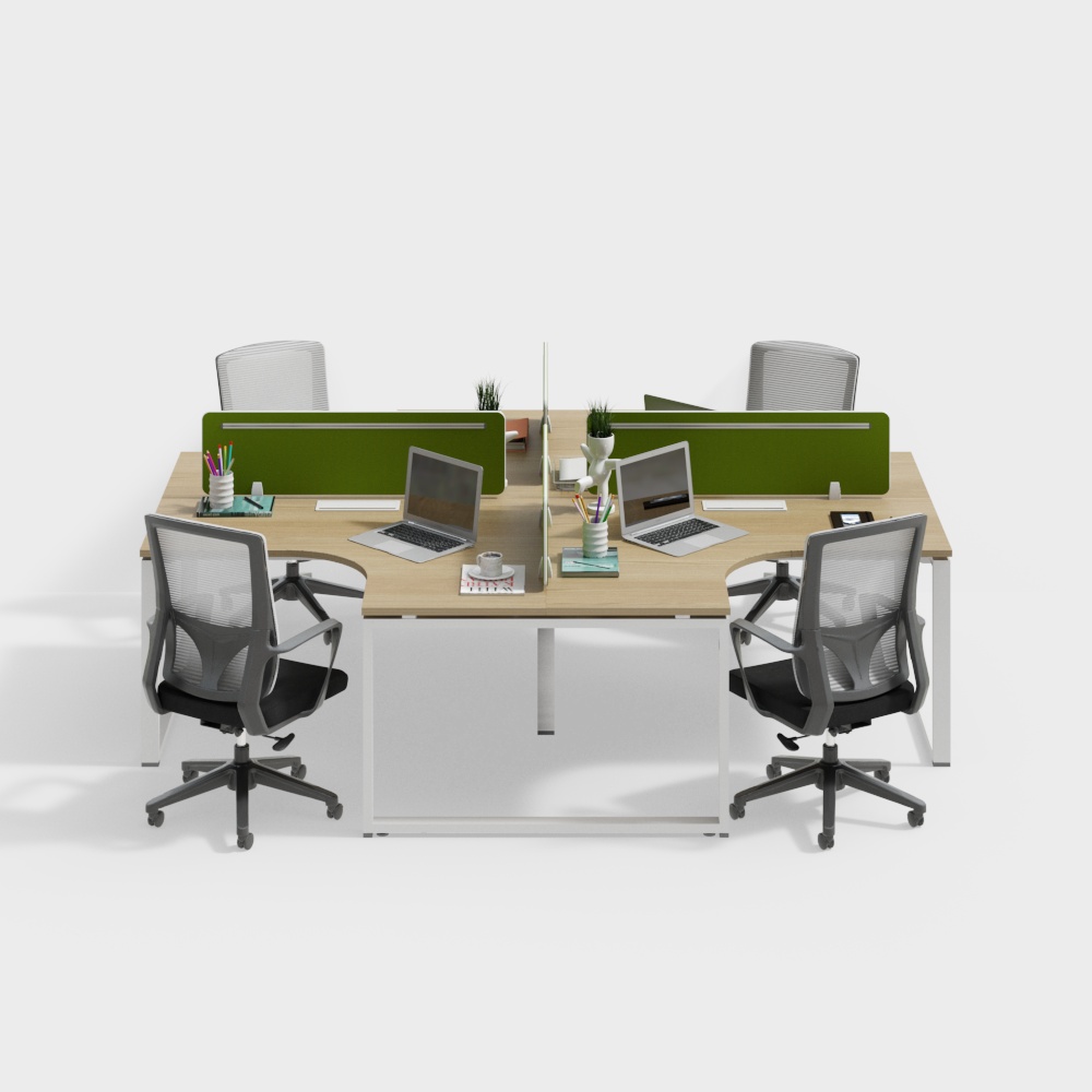 Open Office Area 3D model - Modern Minimalist Design