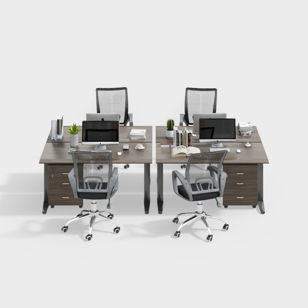 Modern simple office desk and chair combination