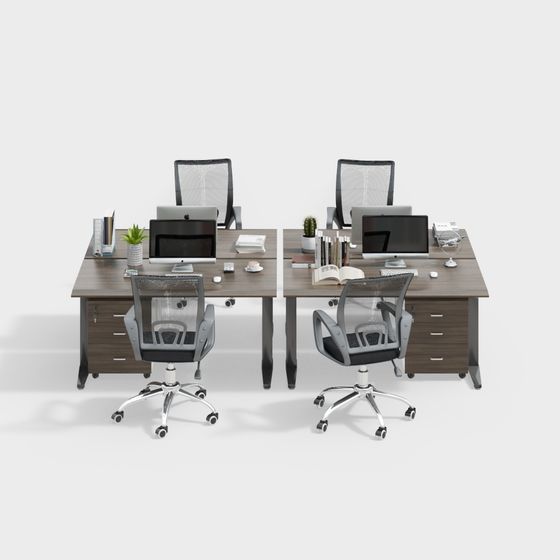 Modern Office Desk and Chair 3D model