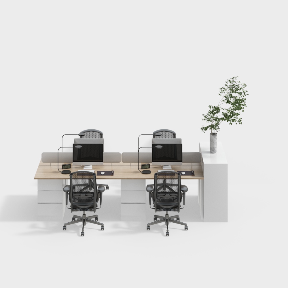 Modern simple office desk and chair combination