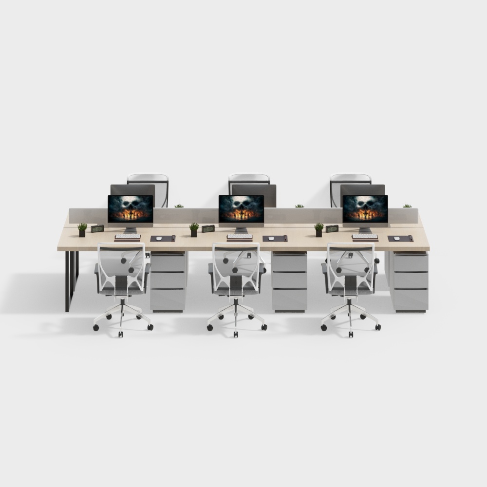 Modern simple office desk and chair combination