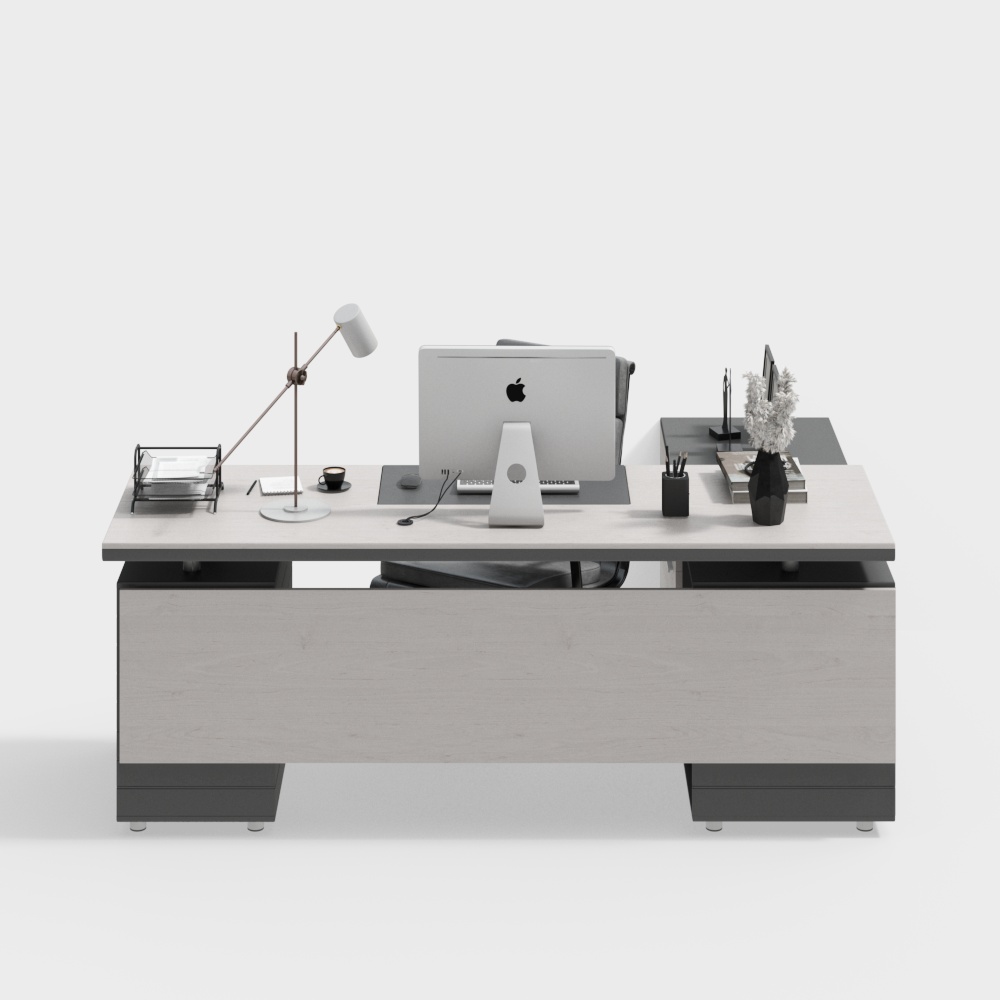 Modern simple office desk and chair combination