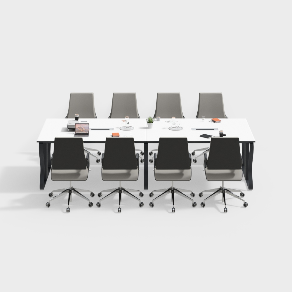 Modern and fashionable conference table and chair combination