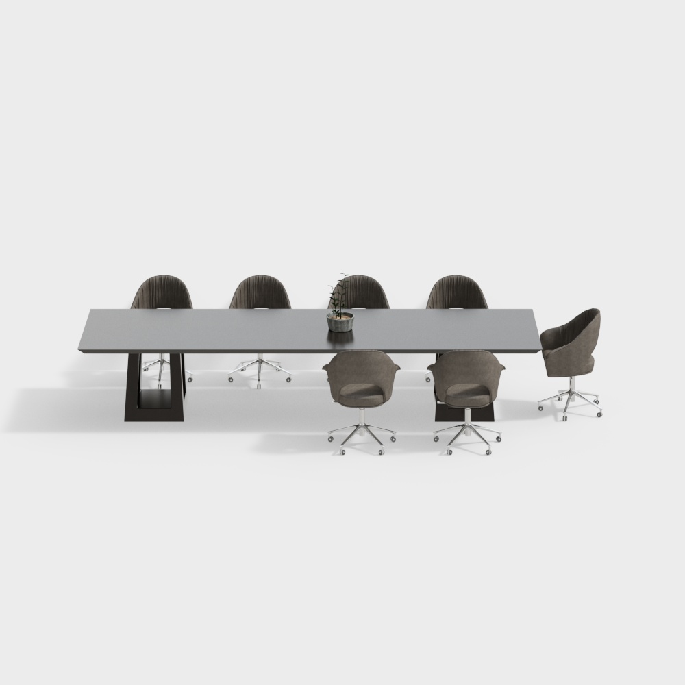 Modern minimalist conference table and chair combination