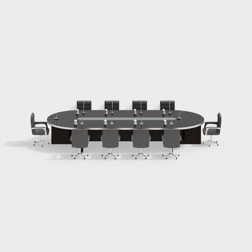 Modern minimalist conference table and chair combination