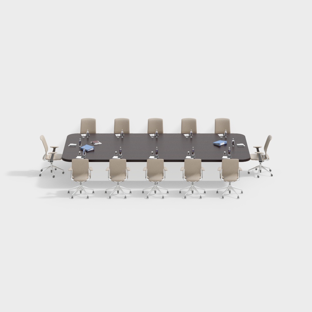 Modern minimalist conference table and chair combination