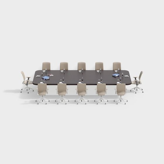Modern Conference Table and Chair 3D model