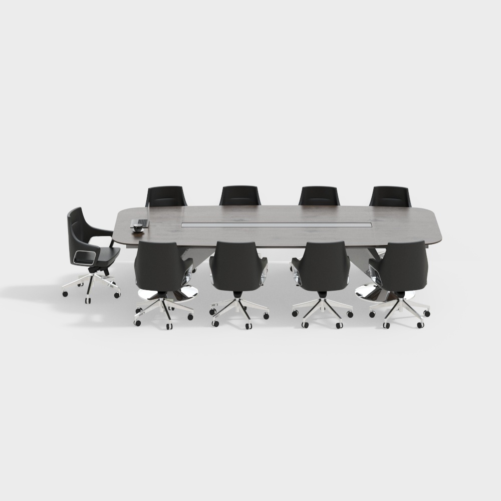 Modern minimalist conference table and chair combination