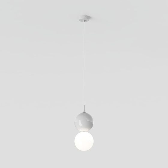 Minimalist White Chandelier 3D model