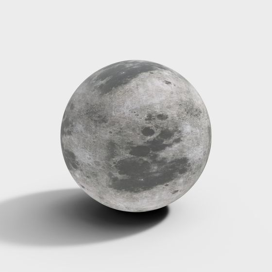 Low-Poly High-Detail Moon Surface 3D model
