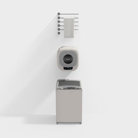 Low-Poly Modern Washing Machine 3D Model