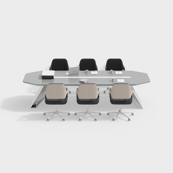 Minimalist Conference Table and Chair 3D model