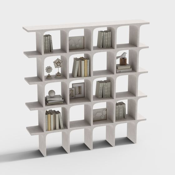 Stylish Industrial Bookshelf 3D model for Creative Spaces