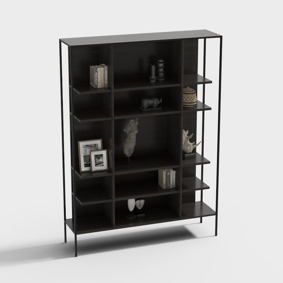 Modern Low-Poly Bookshelf 3D model