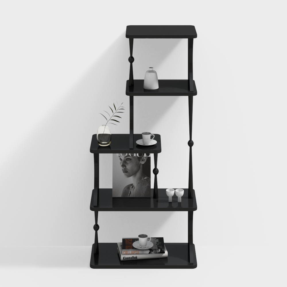 Urban Elegance Shelf 3D Model – Low-Poly Reflective Design