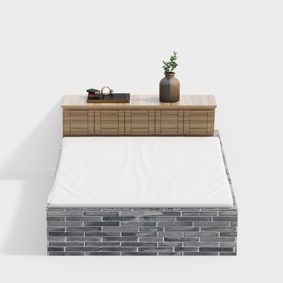 Urban Minimalist Bed 3D model
