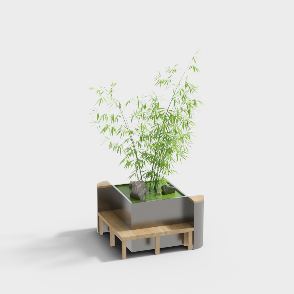 Modern flower box wooden flower bed for courtyard