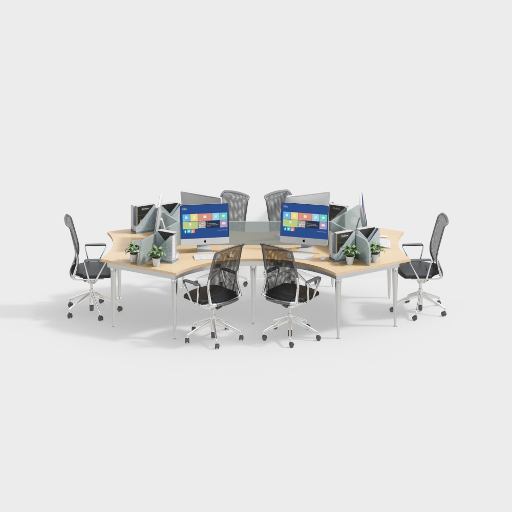 Simple office desk and chair combination