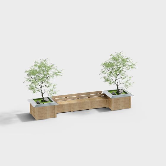 Urban Oasis Bench 3D model for Modern Spaces