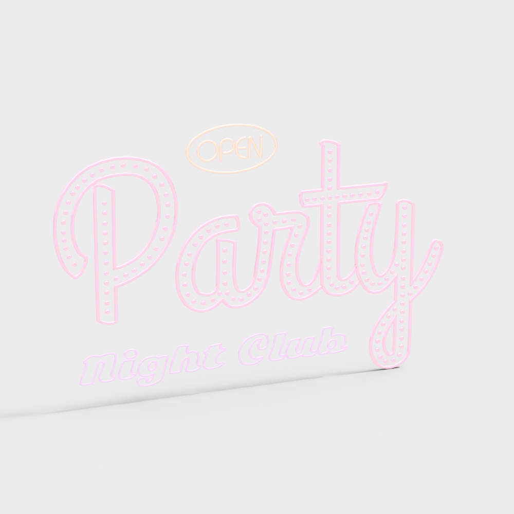 Vibrant Party Night Club 3D Model – Neon Nightlife Design