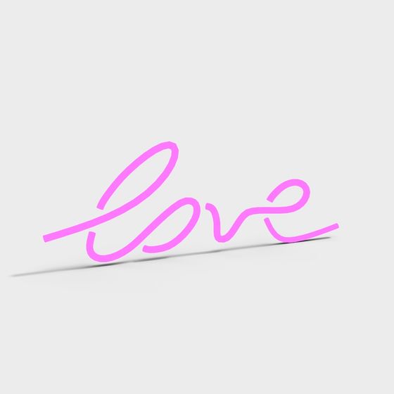 Love Neon Sign 3D model
