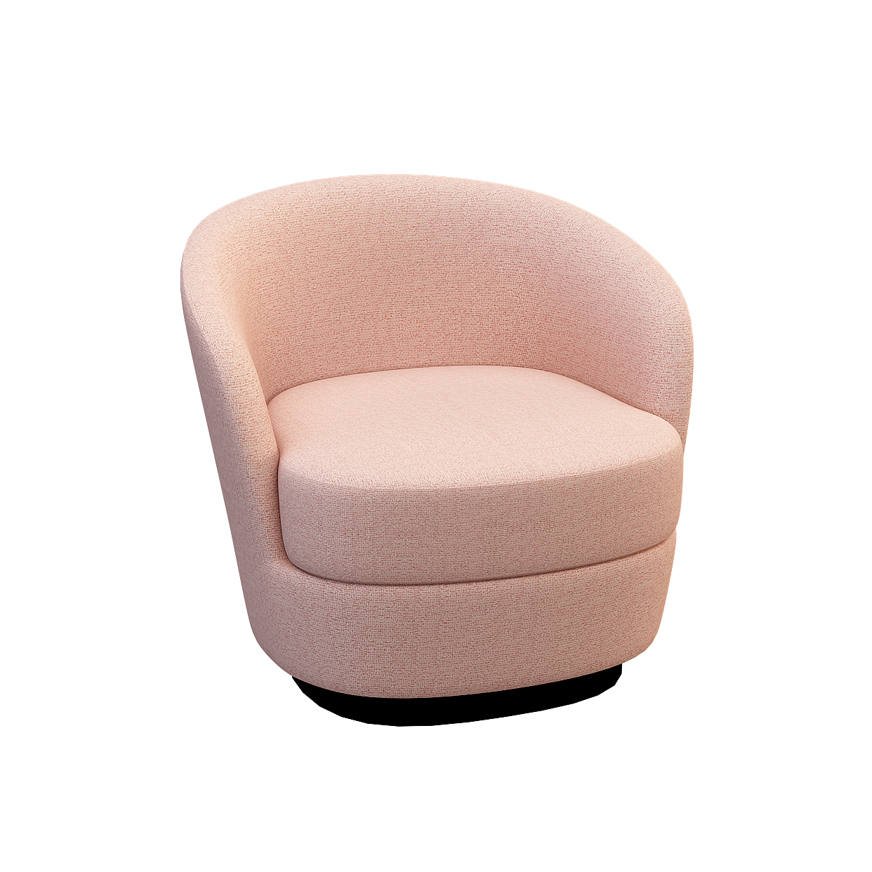 Cozy Corner Round Sofa Chair 3D Model – Low-Poly Pink Fabric