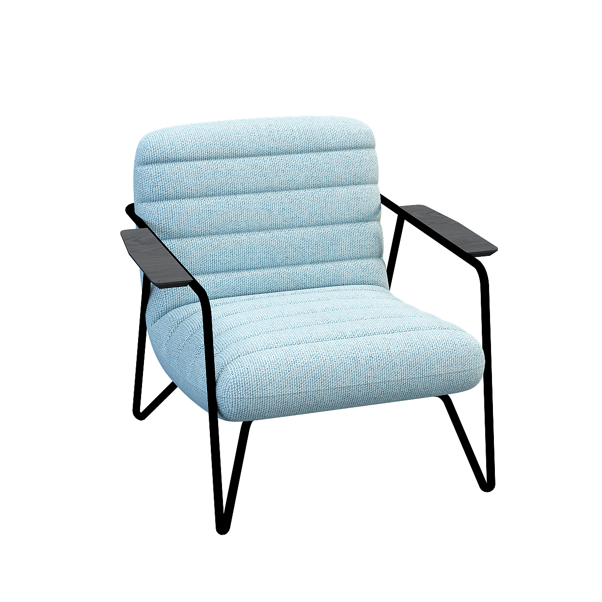 Urban Leisure Chair 3D Model – Light Blue Fabric Design