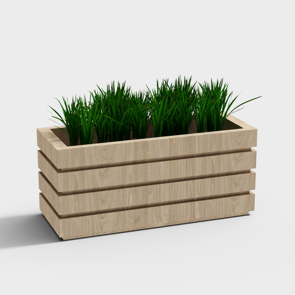 Modern flower box wooden flower bed for courtyard