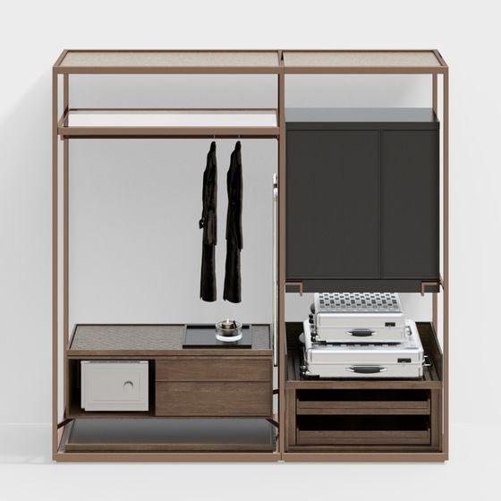 Stylish Minimalist Wardrobe 3D model