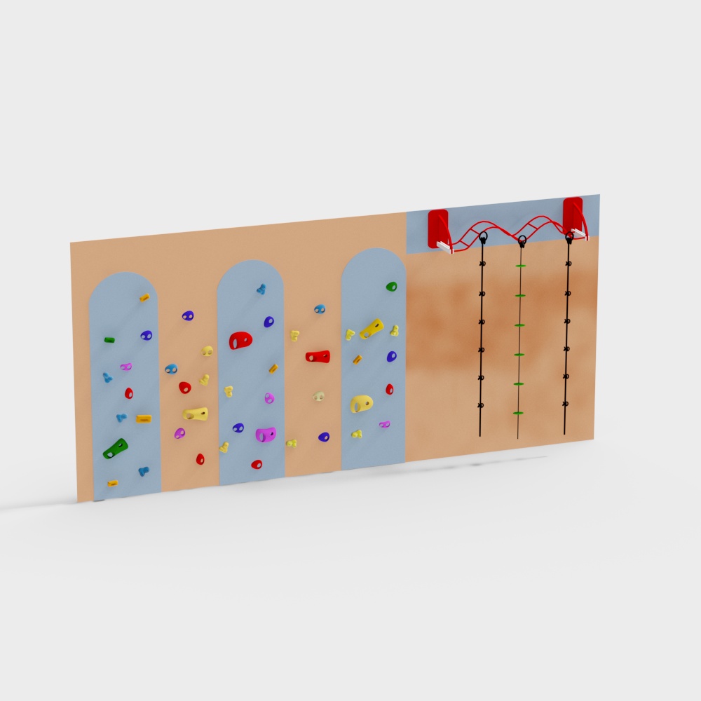 children climbing wall