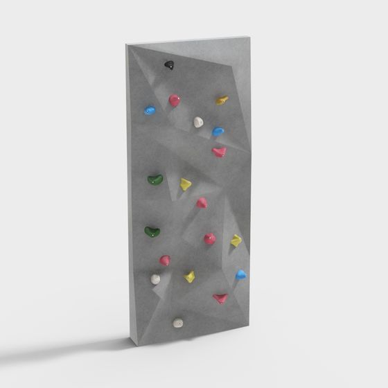 Low-Poly Climbing Wall 3D Model