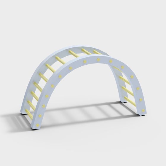 Colorful Low-Poly Rainbow Bridge 3D model