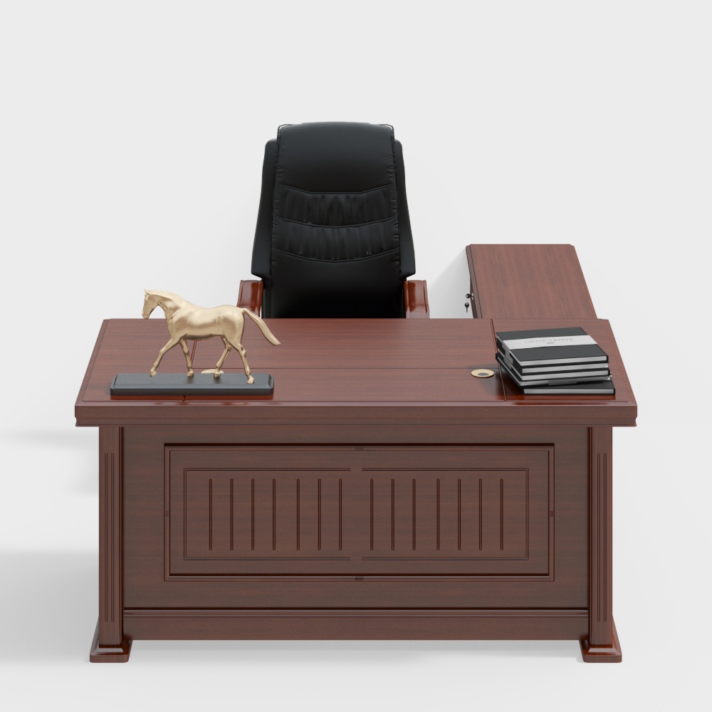 Simple office desk and chair combination