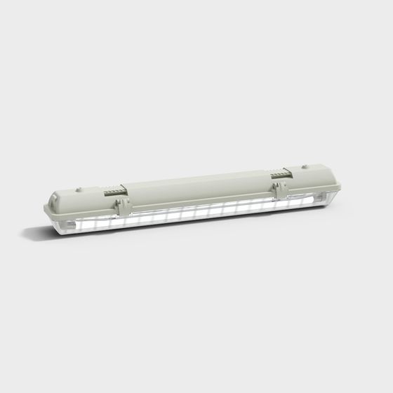 Industrial Style Fluorescent Light 3D model