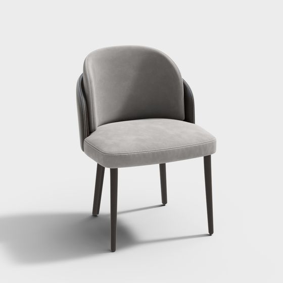 Contemporary Modern Single Chair 3D Model in Gray Finish