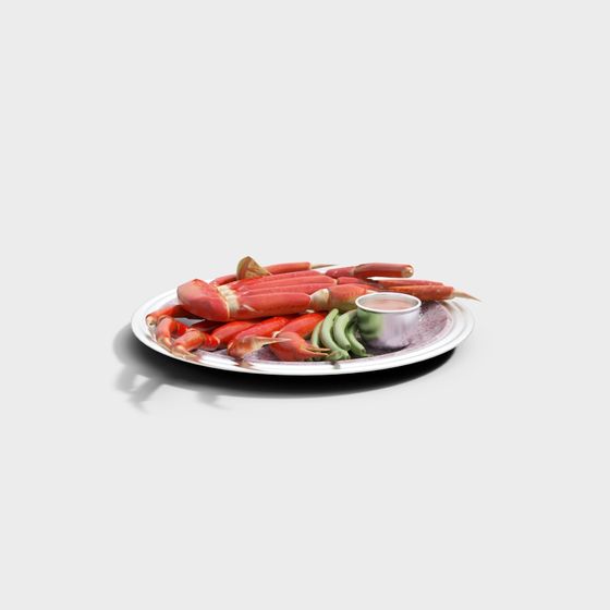 Stylish Black Modern Crab Food 3D Model for Snacks