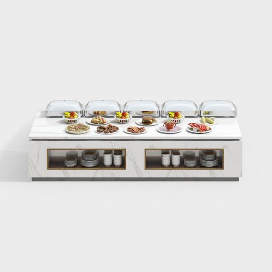 Elegant Buffet Table 3D Model for Modern Design