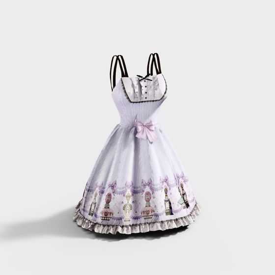 Charming Lolita Dress 3D model for Creative Projects