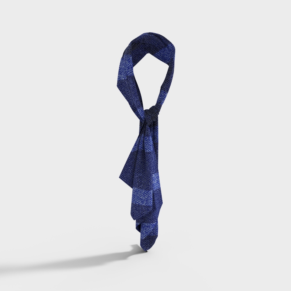 Blue Checkered Scarf 3D model