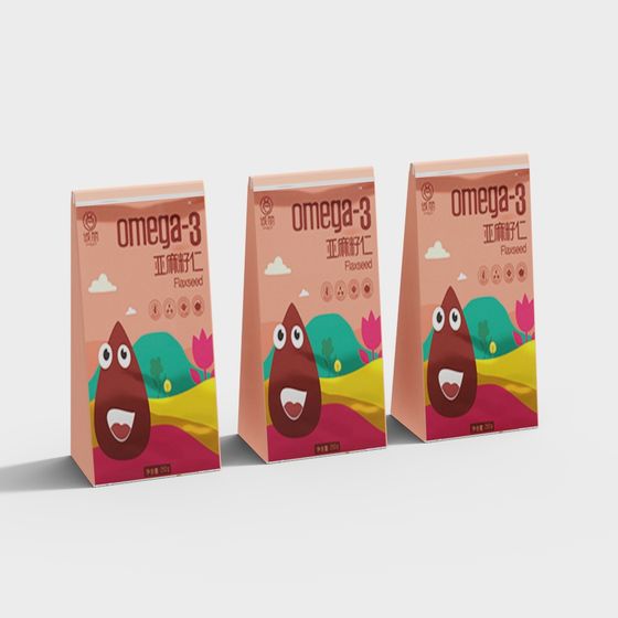 Omega-3 Flaxseed Low-Polygon 3D Model