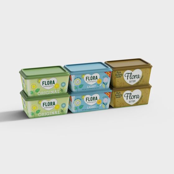 Colorful Flora Butter Packaging 3D model