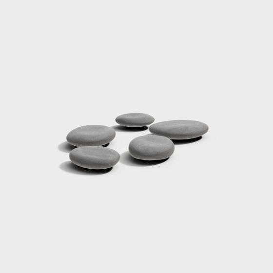 Stylish Gray Pebbles 3D model for Creative Projects