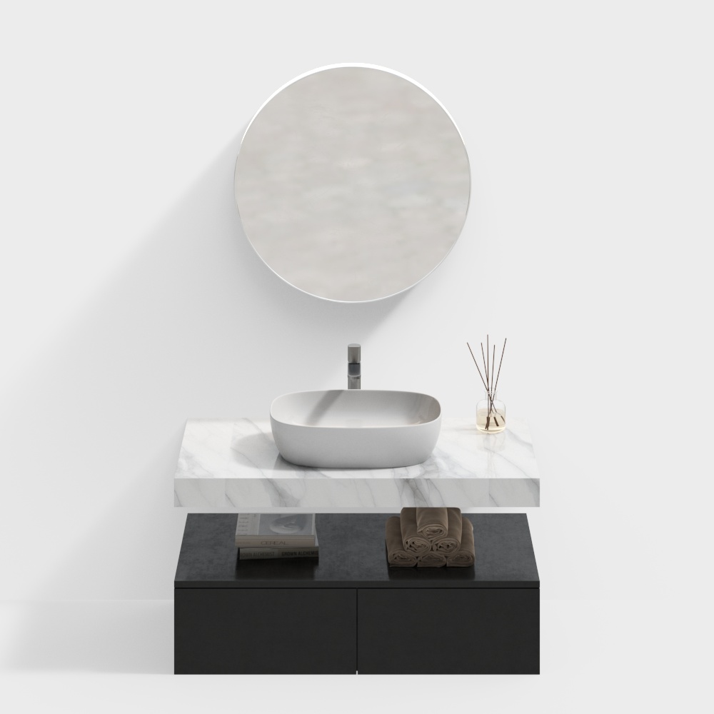 Modern Minimalist Bathroom Cabinet 3D model
