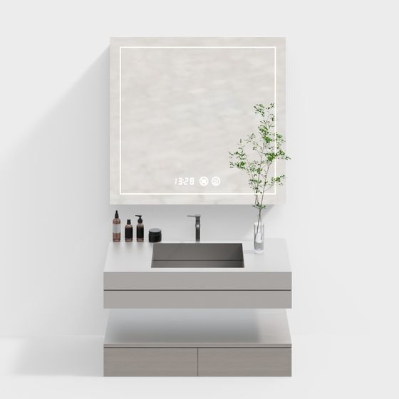 Contemporary Bathroom Vanity 3D model for Stylish Spaces
